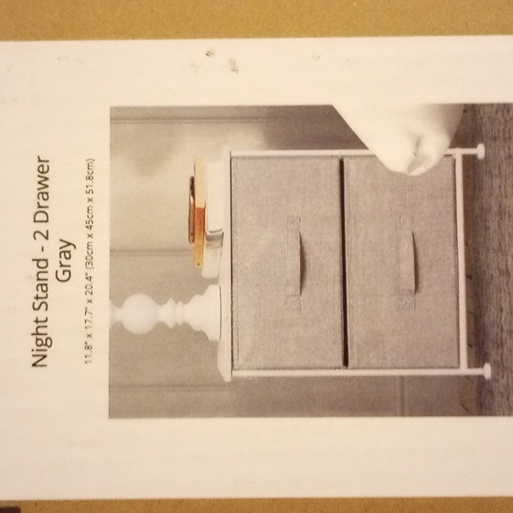New in the box Night Stand 2-Drawer (Grey)